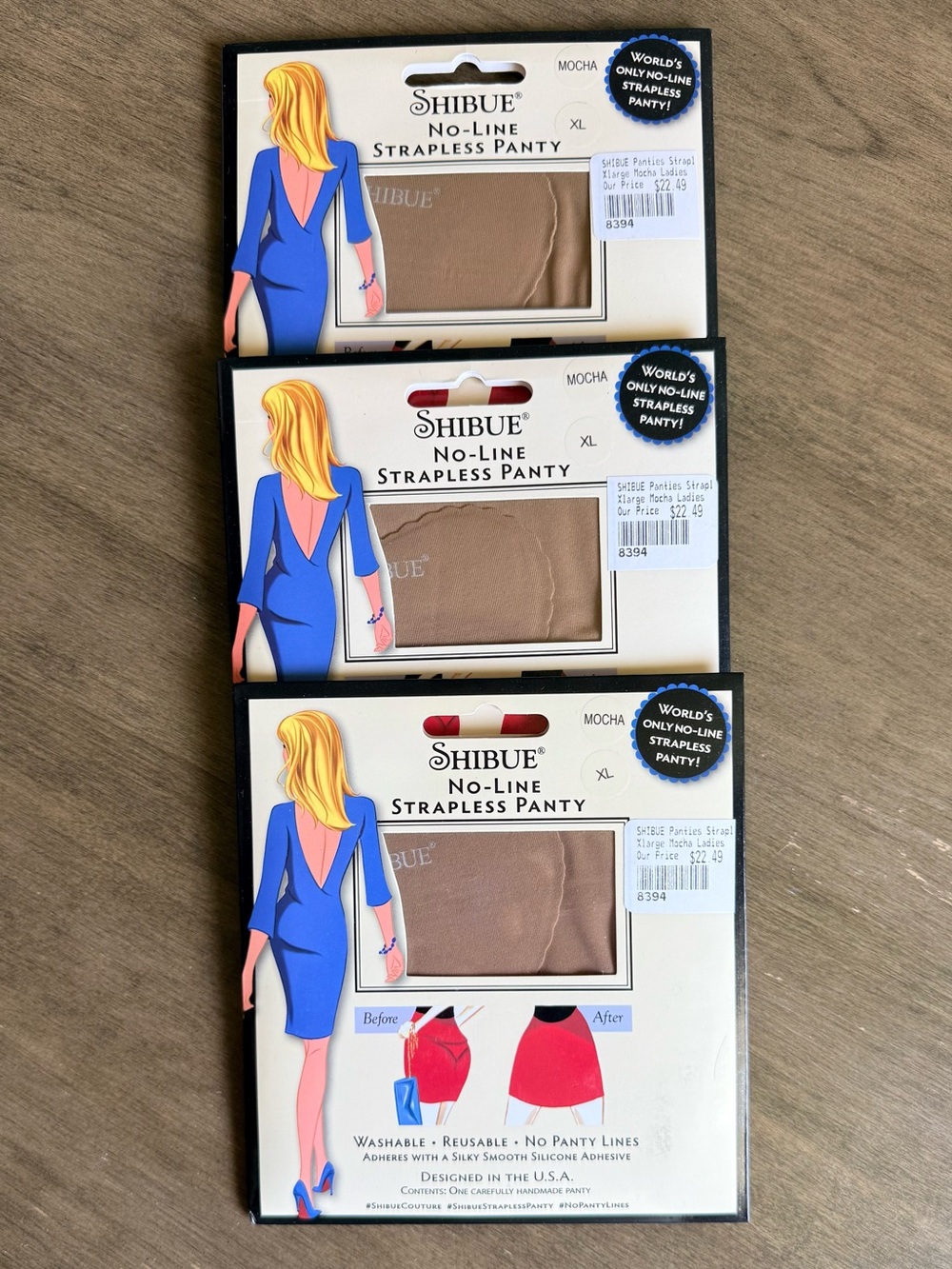 Shibue No-Line Strapless 3-Package Panty - Mocha SZ.XL
